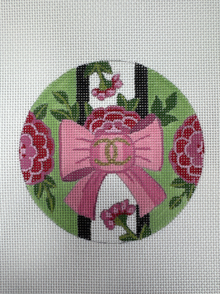Chanel Pink Bow Floral Round