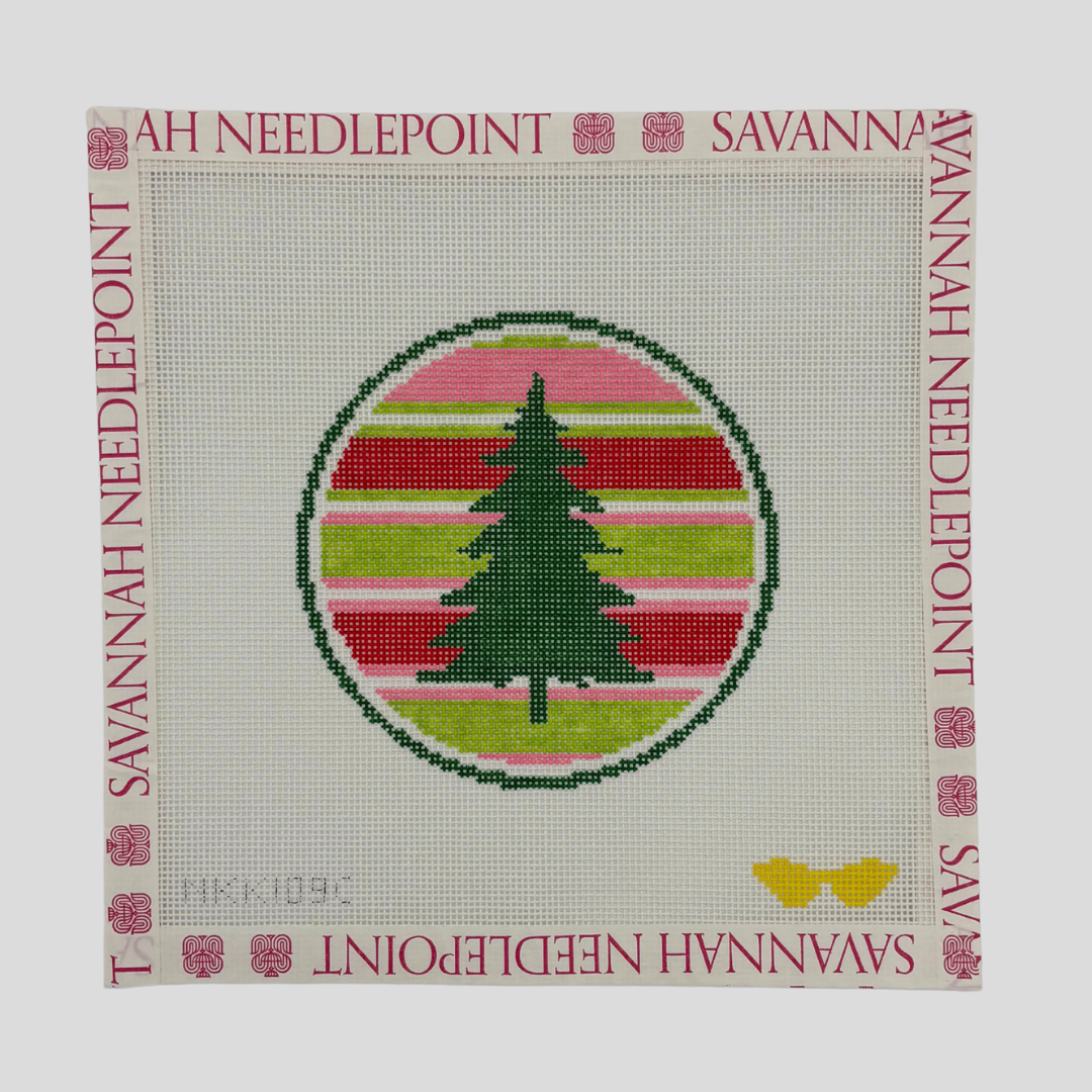 Christmas Tree with Striped Background