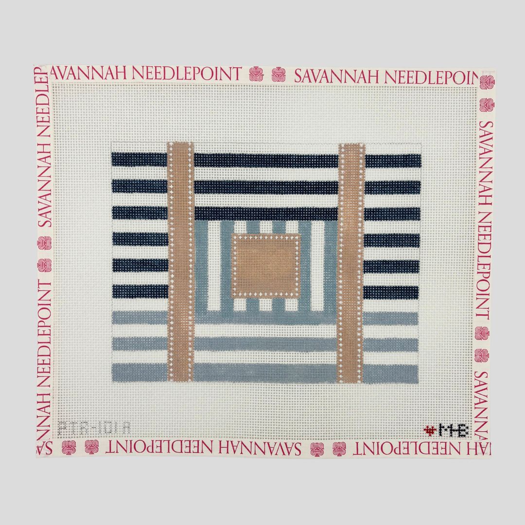 Multi Stripe Tote - Navy Sky