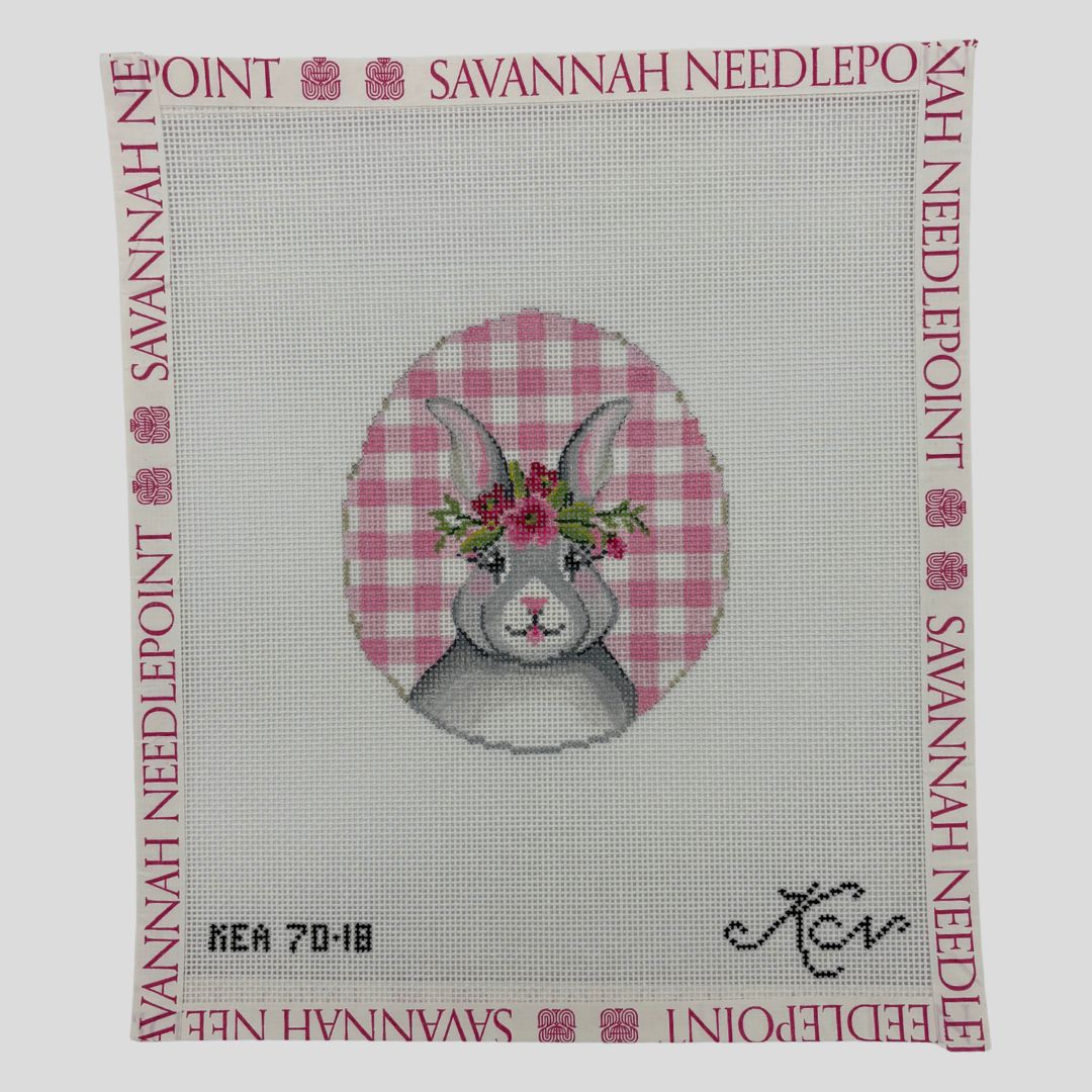 Bunny on Pink Gingham