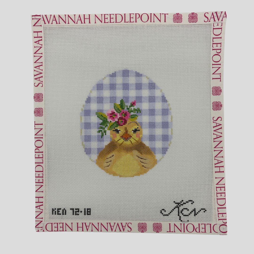 Chick on Purple Gingham