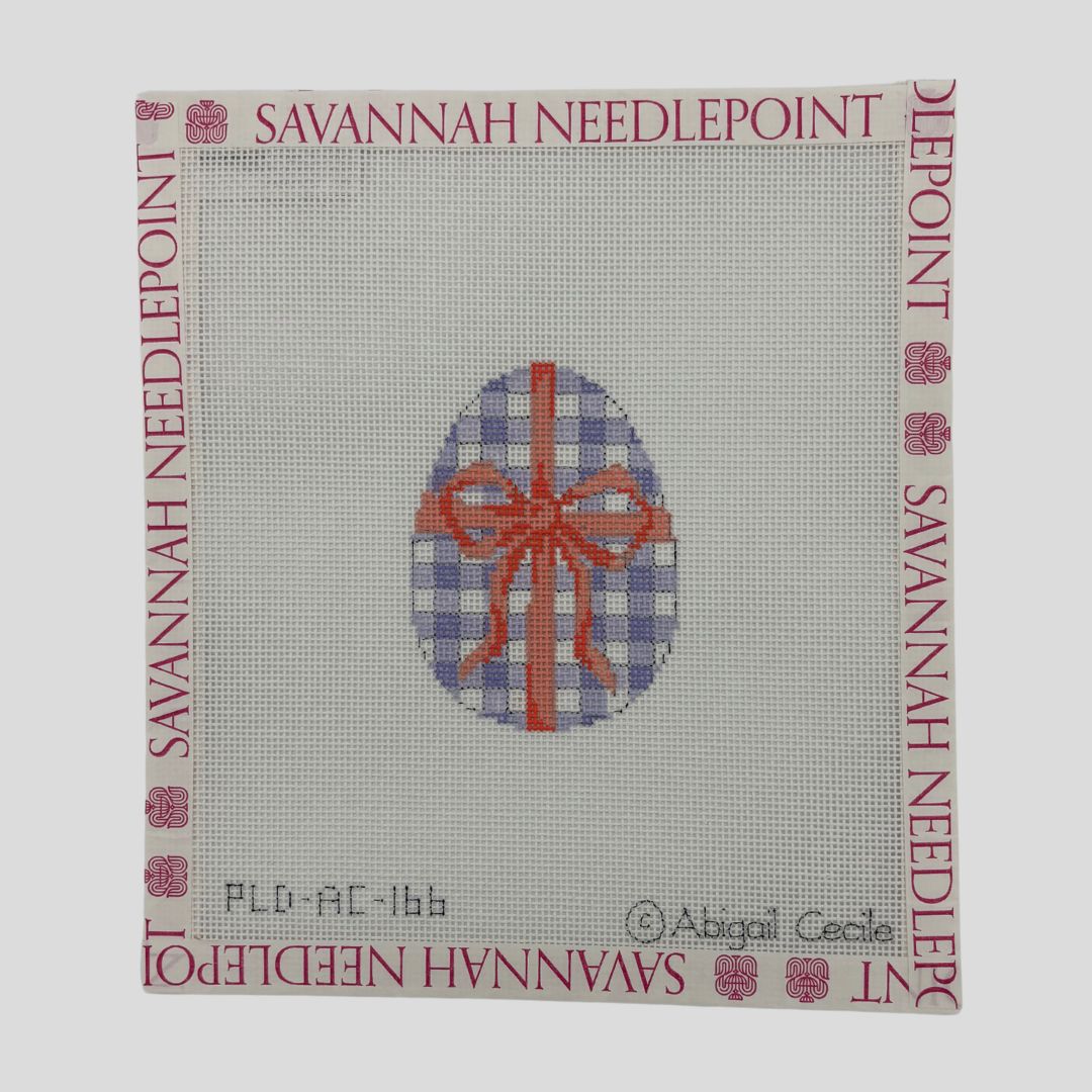 Purple Checked Egg with Pink Bow