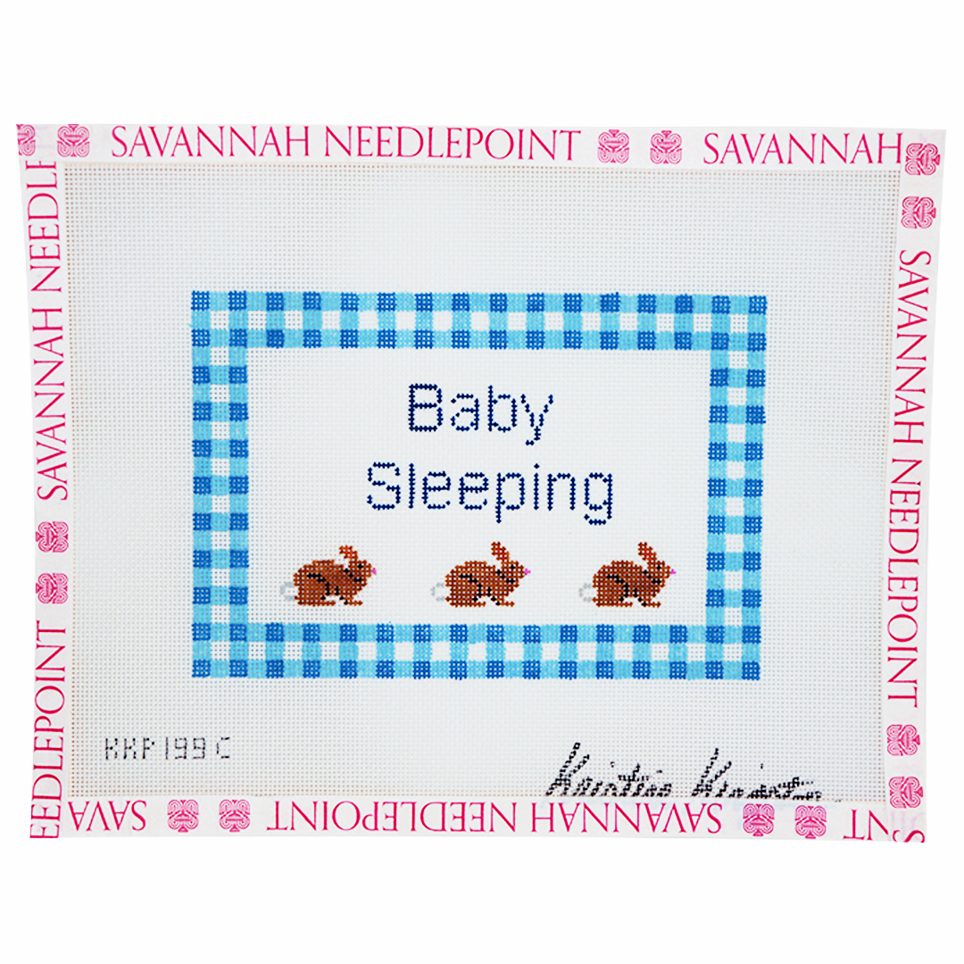 Gingham Baby Sleeping