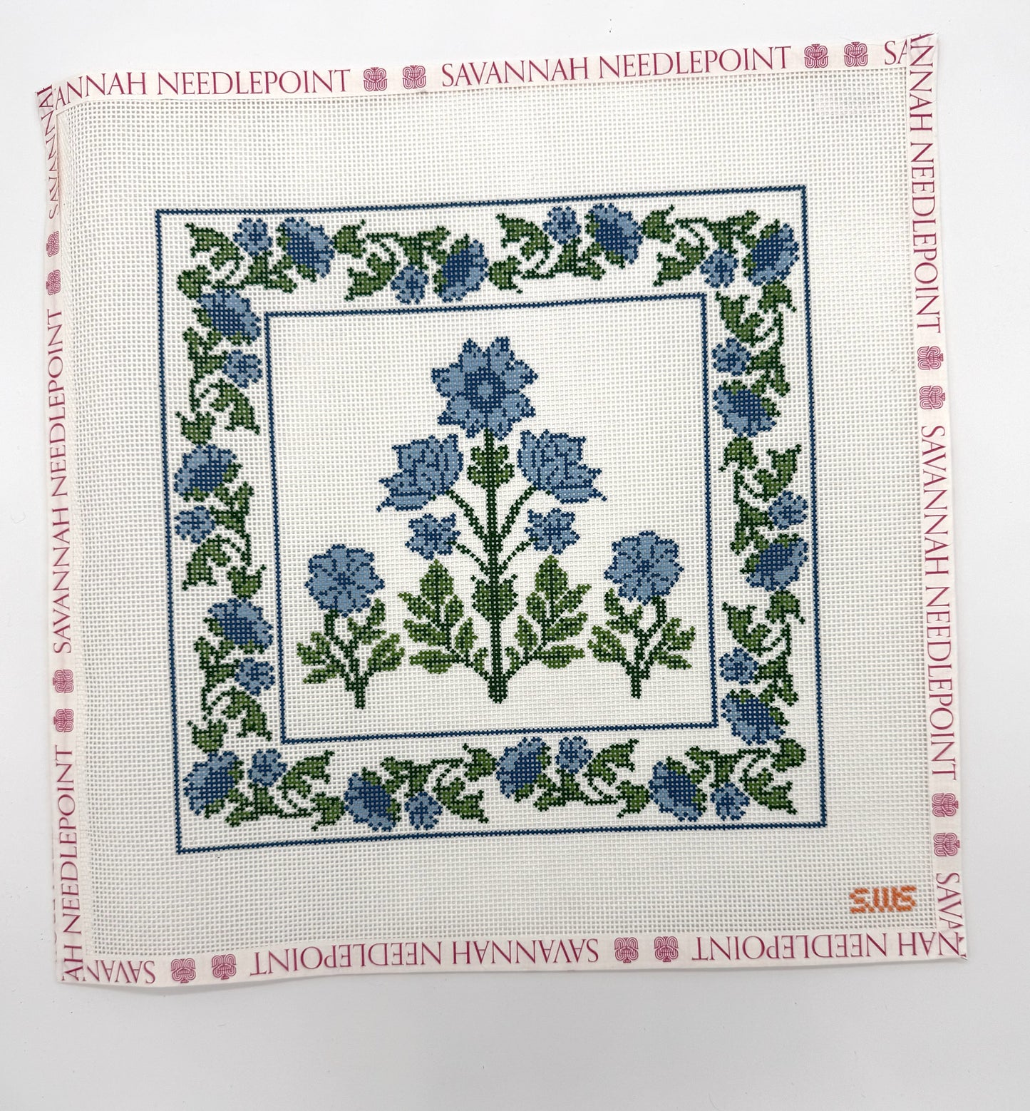 Blue Block Floral Print