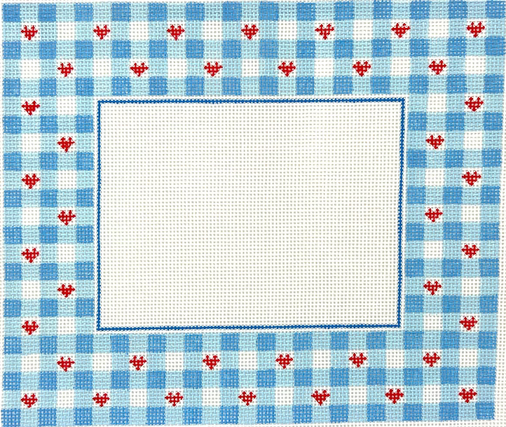 Blue Gingham and Red Heart Frame
