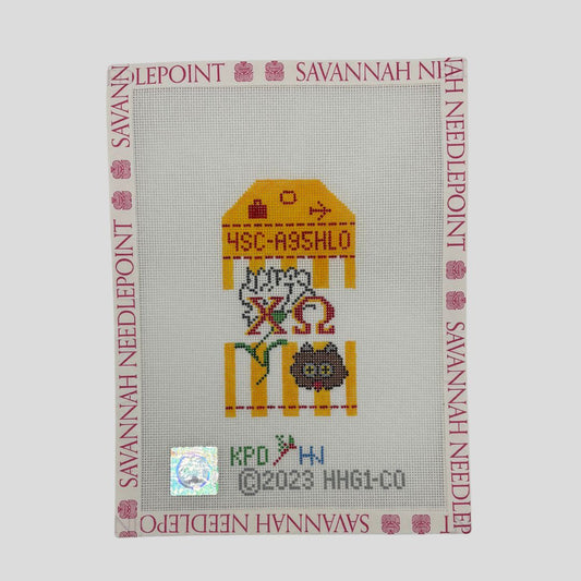 Chi Omega Retro Travel Tag