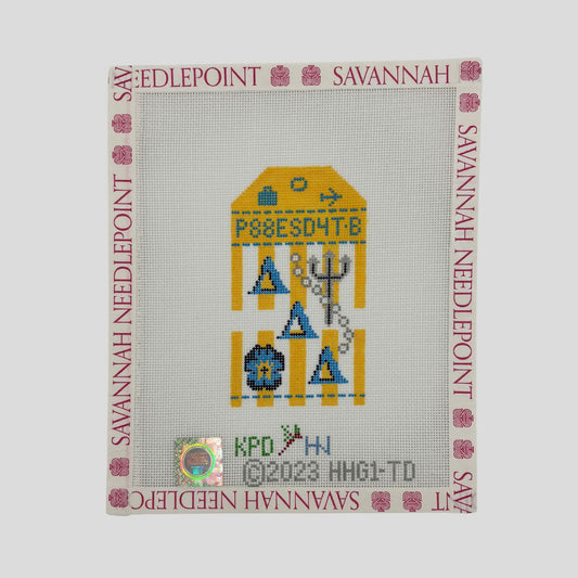 Tri Delta Retro Travel Tag
