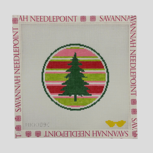 Christmas Tree with Striped Background