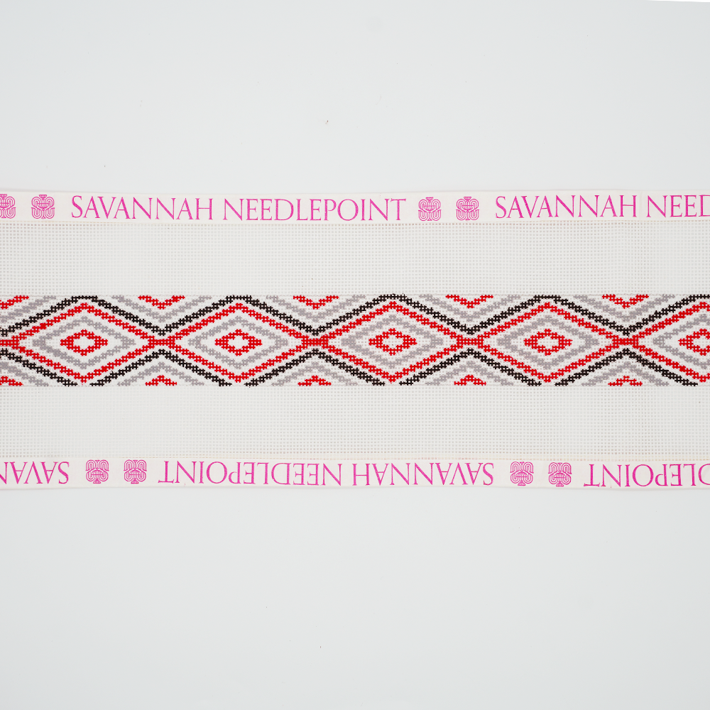 Black and Red Long Diamond Belt