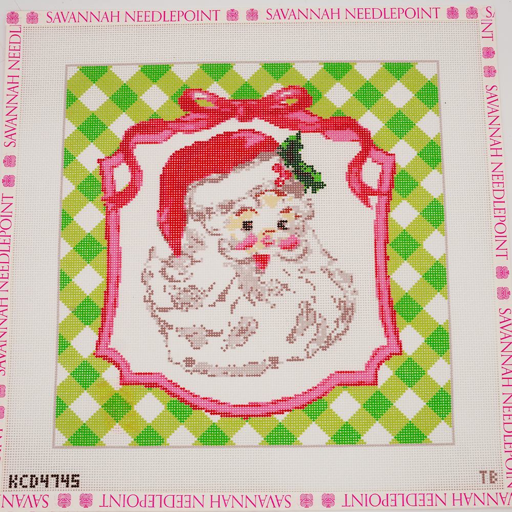 Gingham Santa Face