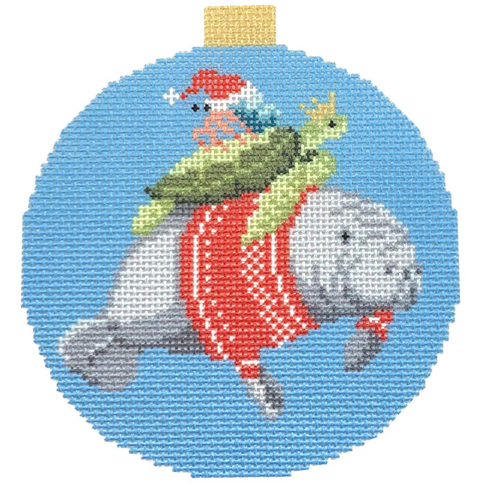 Festive Sea Friends - Manatee and Turtle
