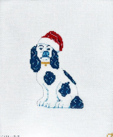 Staffy with Santa Hat