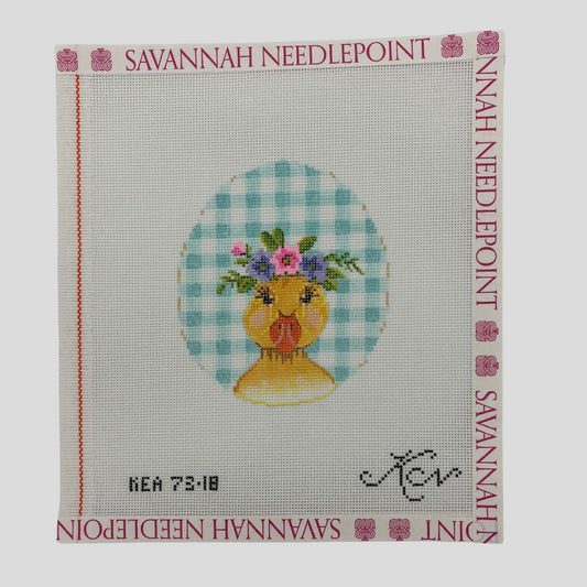 Duckie on Aqua Gingham