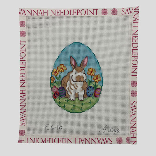Easter Bunny with Flowers & Eggs