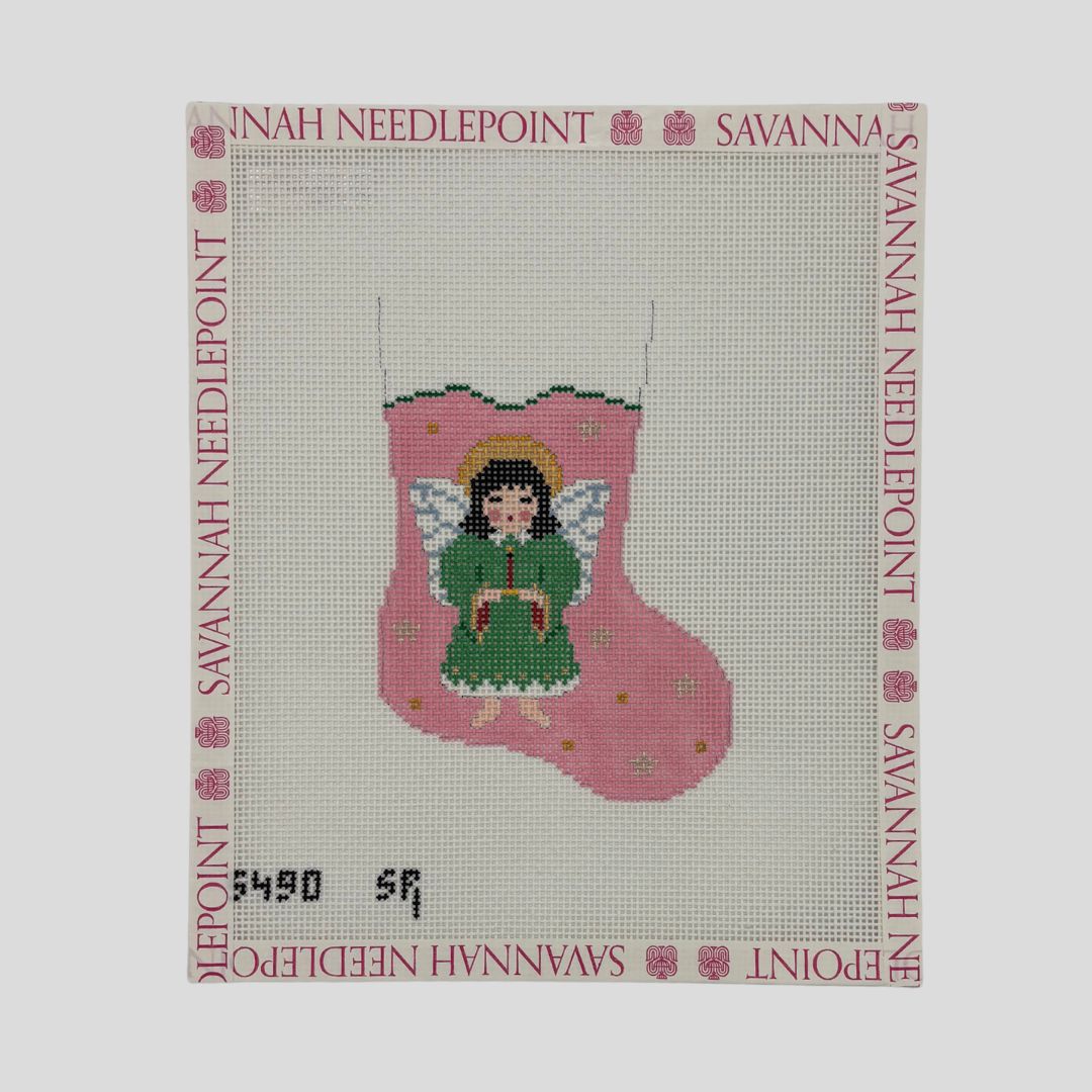 Angel on Pink Mini Stocking