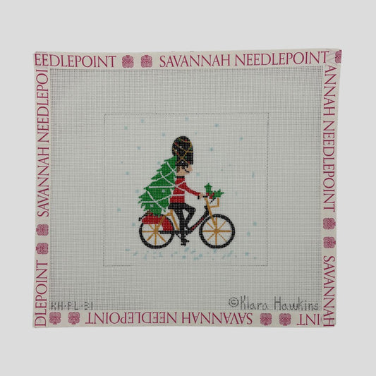 London Christmas - Guardsman on Bicycle