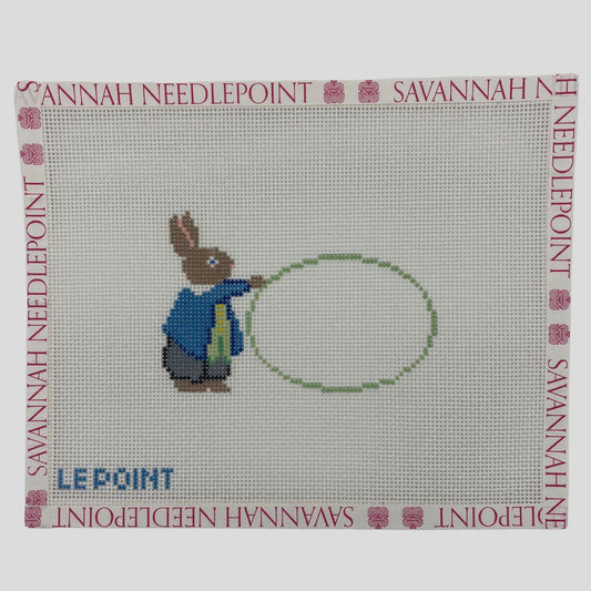 Green Bunny Basket Tag
