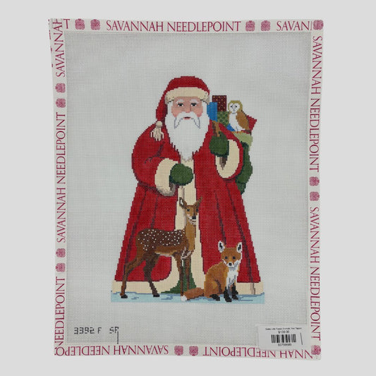 Santa with Forest Animals Tree Topper