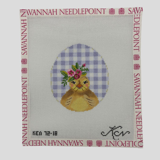 Chick on Purple Gingham