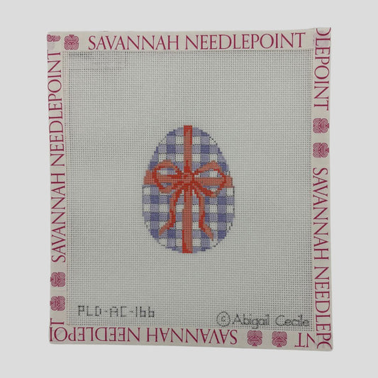 Purple Checked Egg with Pink Bow