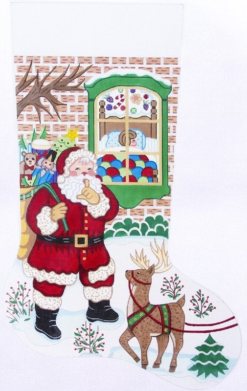 Santa and Sleeping Boy Christmas Stocking